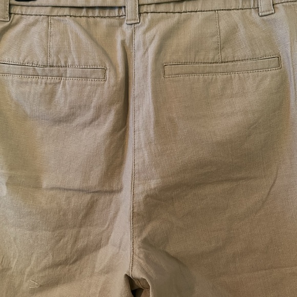 Talbots tan linen high waisted shorts with belt waist is 16” no size tag NWOT - Picture 4 of 5